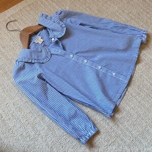 Crewcuts cotton pinstripe Peter Pan shirt